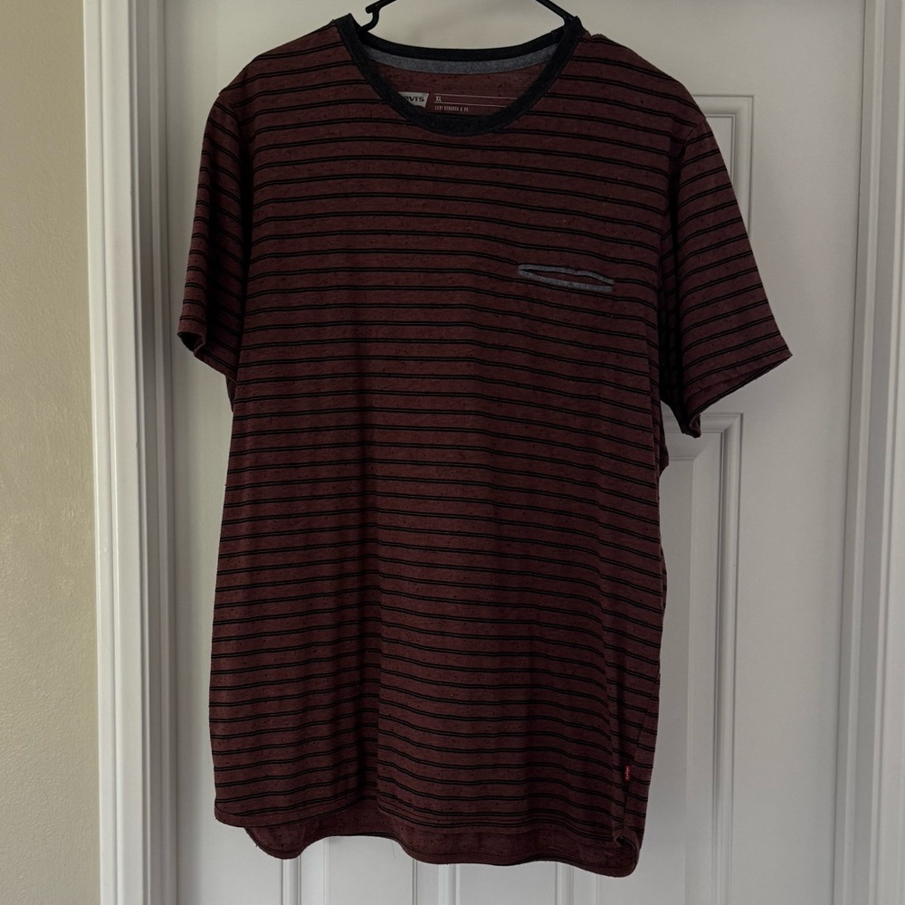 Levi’s Levi Strauss & Co. Men’s striped casual short sleeve t-shirt tee size XL